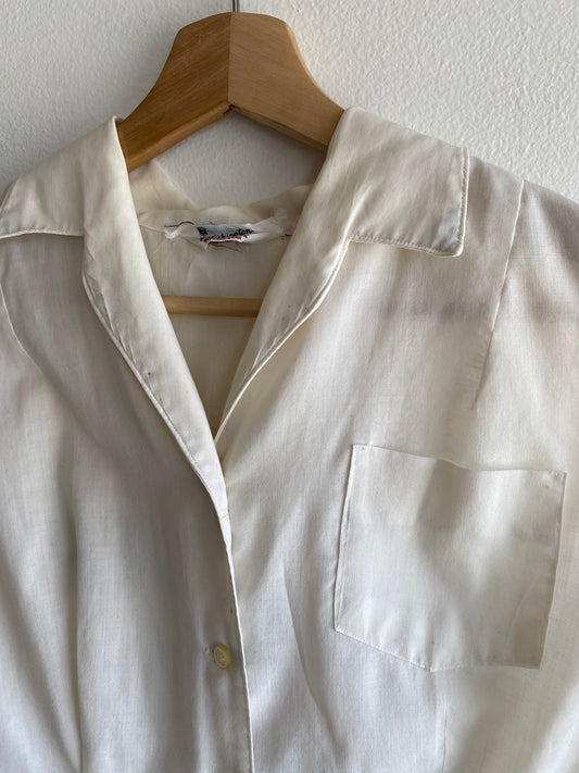 Vintage 1950/60’s “Citizens State Bank” Sleeveless Button-Up Shirt - La Lovely Vintage