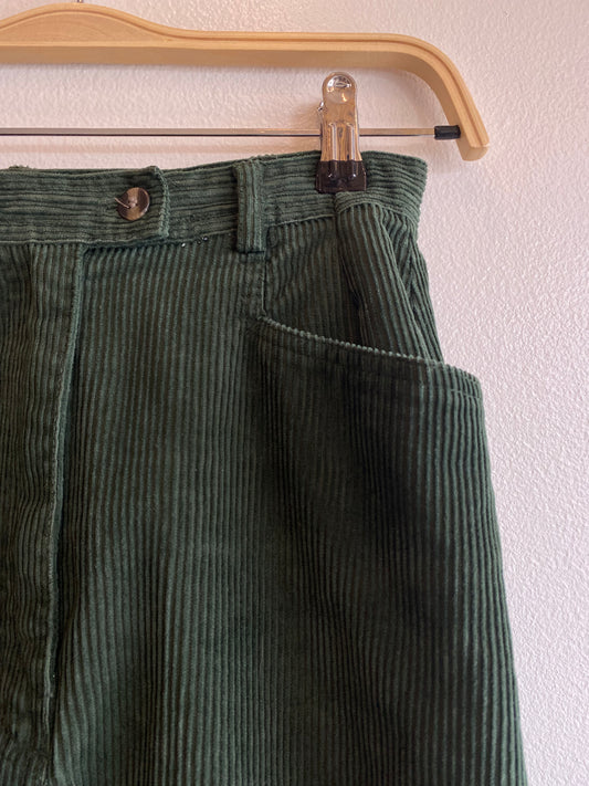 Vintage 90's Green Corduroy Maxi Skirt