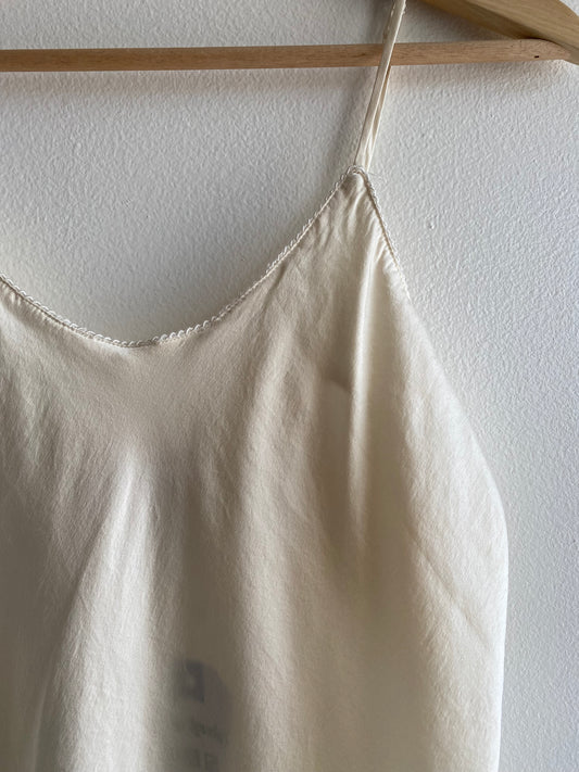 Vintage 90's Nordstrom Intimates White Silk Slip Top - La Lovely Vintage