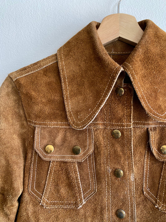 Vintage 1960/70’s Snap Front Suede Shirt Jacket - La Lovely Vintage