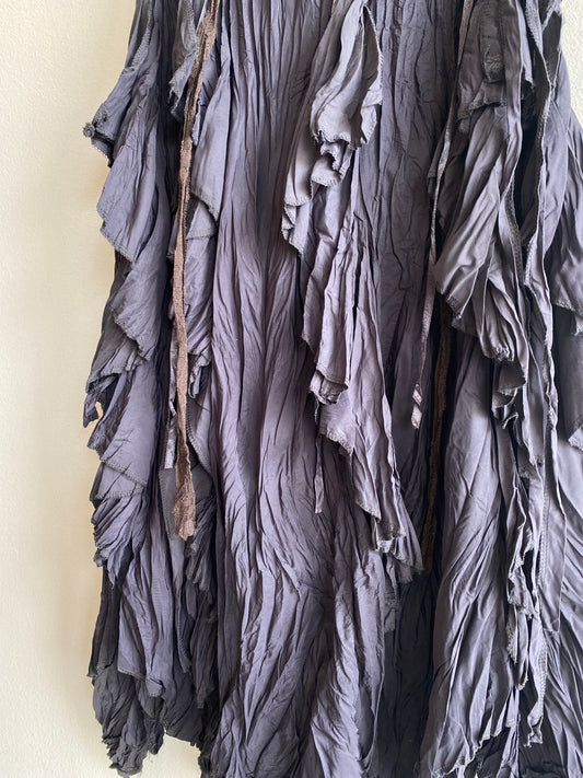 Vintage Y2K MY DESIGN PARIS Charcoal Maxi Fairy Skirt