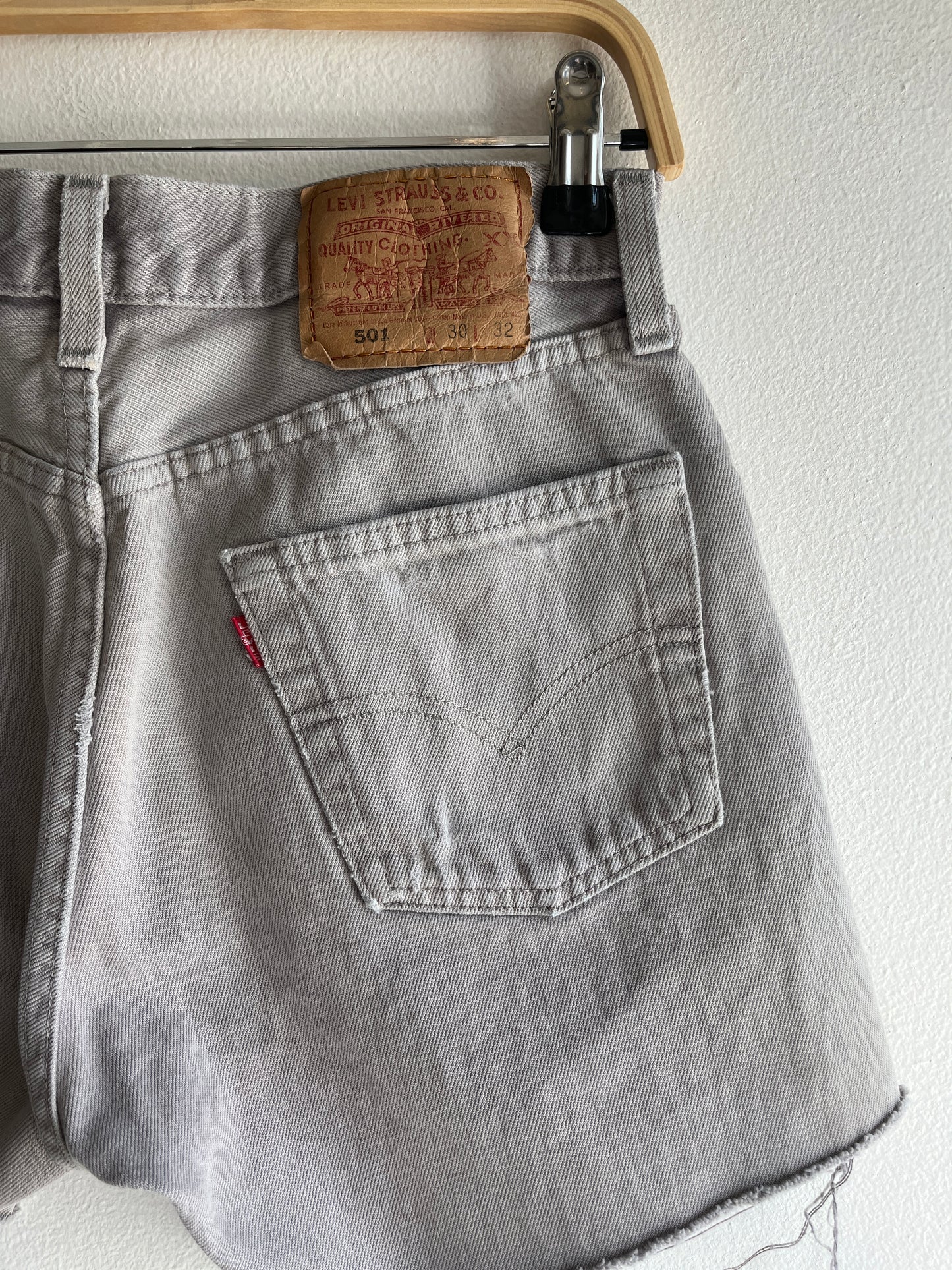 Vintage 1990’s Levi’s 501 Grey Denim Shorts
