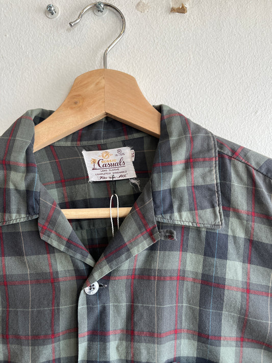 Vintage 1950/60’s Casuals Long Sleeve Loop Collar Button-Up Shirt - La Lovely Vintage