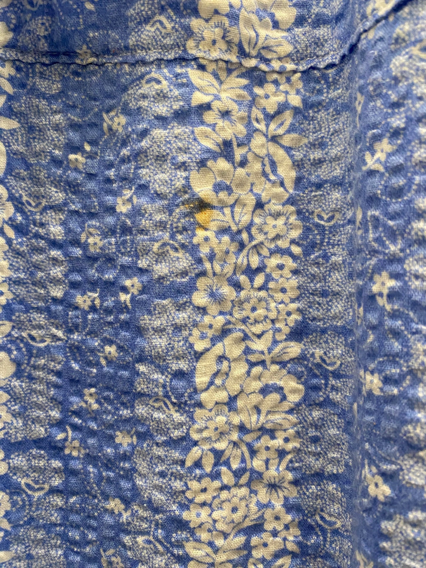 Vintage 50's Blue Floral Maxi Bed Coat Dress - La Lovely Vintage