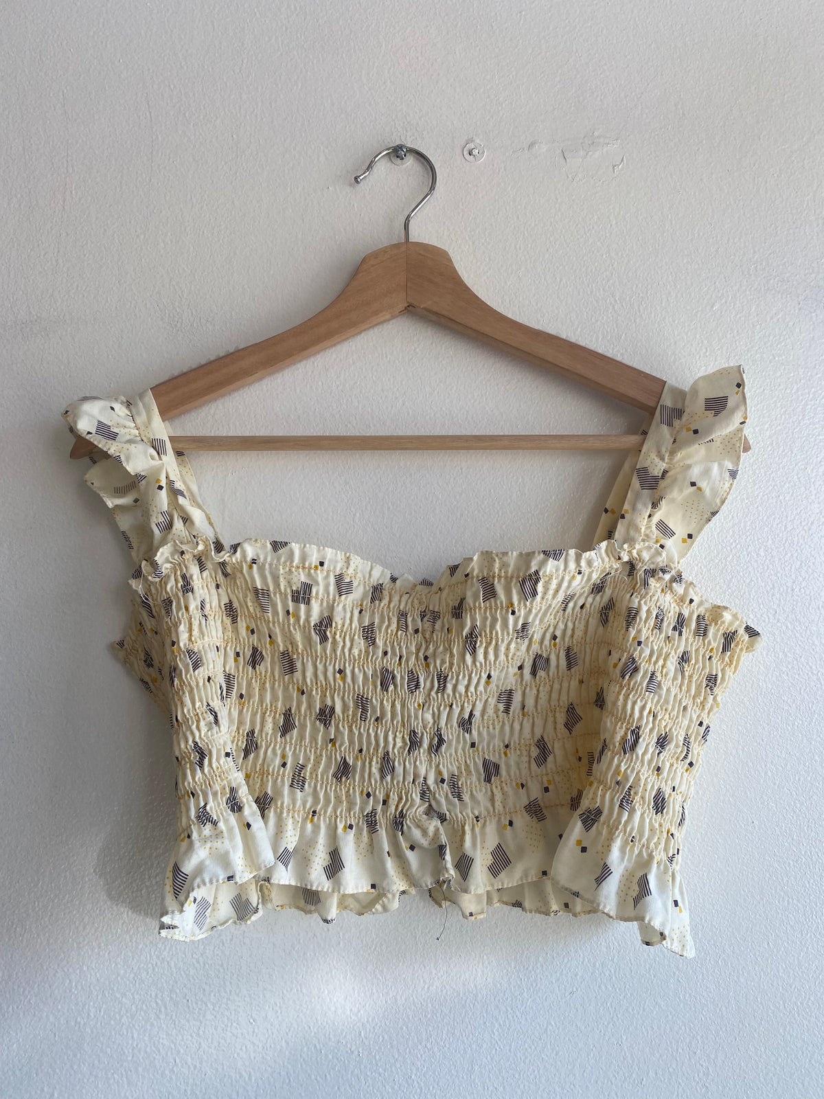 Vintage 1960/70’s Homemade Ruffle Strap Crop Top