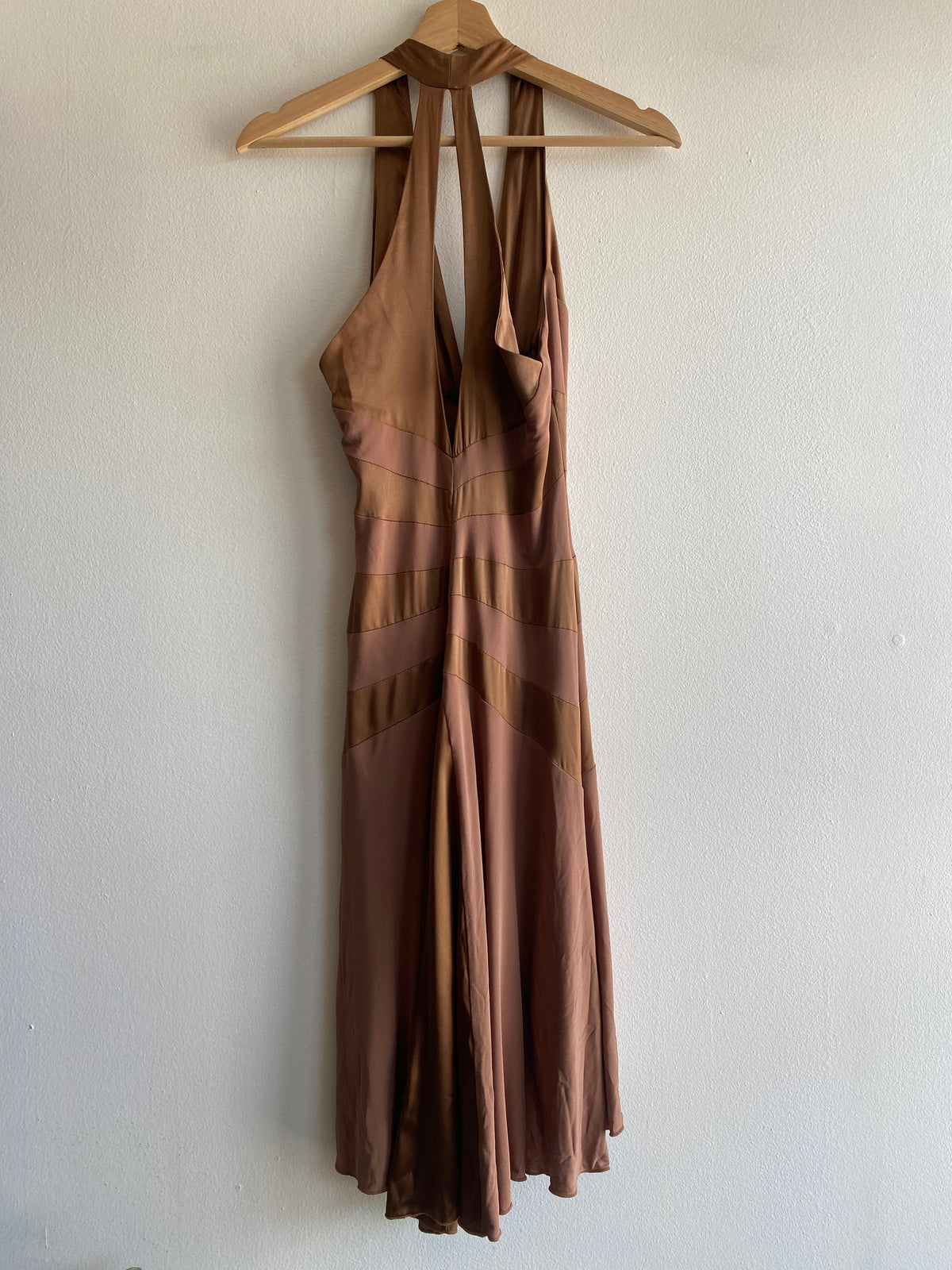 Vintage 90's Bebe Brown Silk Dress