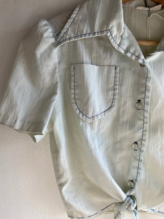 Vintage 1970’s Button-Up Tie Front Shirt - La Lovely Vintage