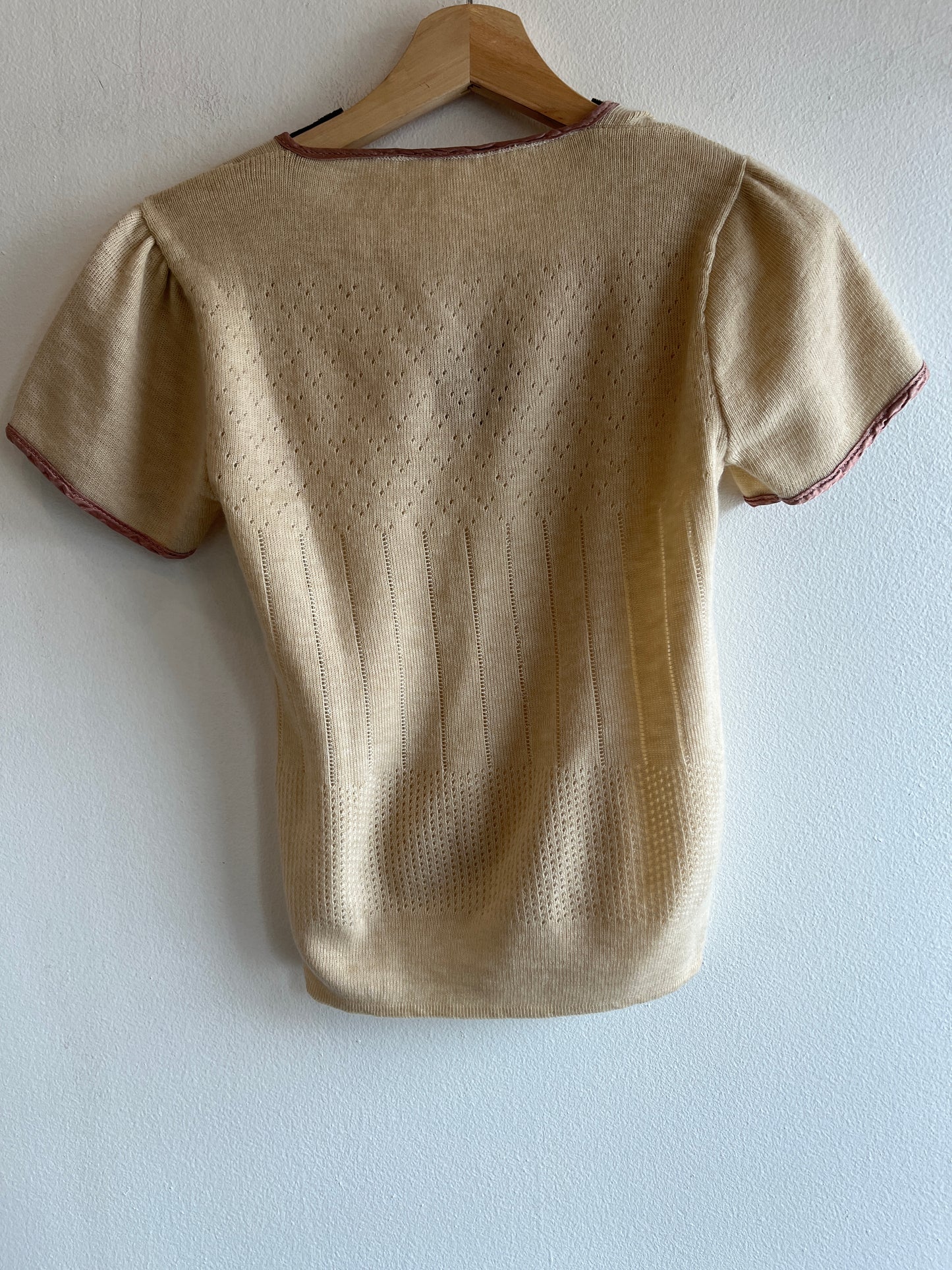 Vintage 1960’s Short Sleeve Tie-Neck Sweater