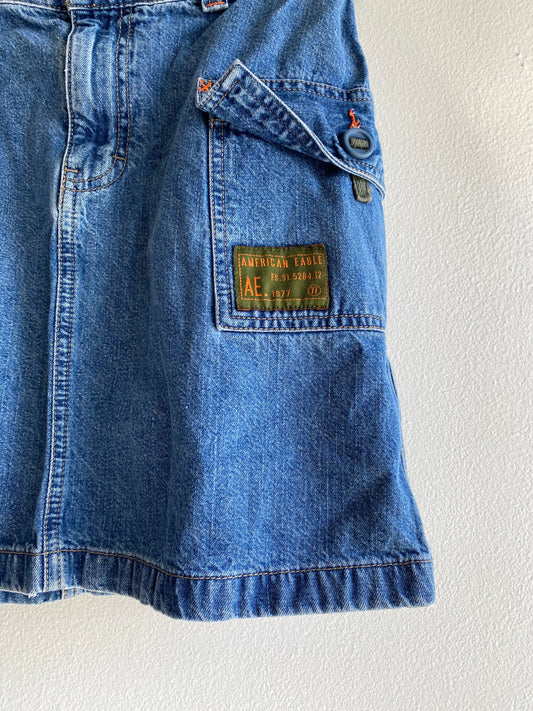 Vintage Y2K AE Denim Mini Cargo Skirt