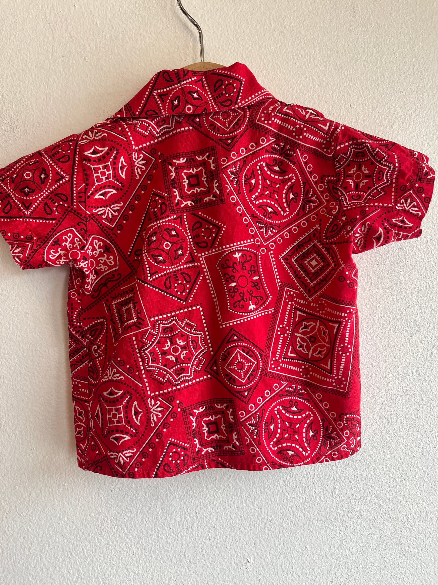 Vintage 1950’s Kids Bandana Print Button-Up Shirt