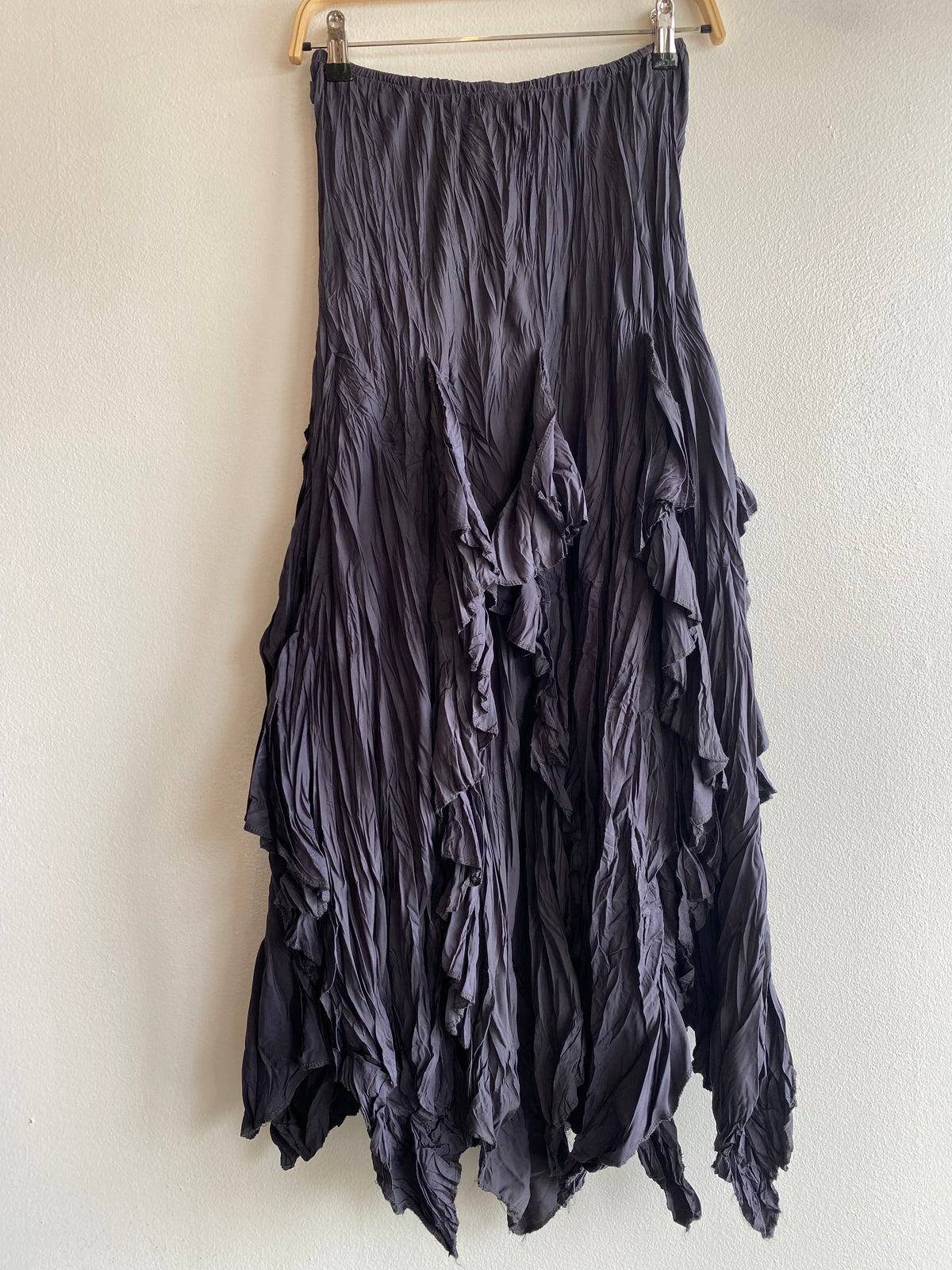 Vintage Y2K MY DESIGN PARIS Charcoal Maxi Fairy Skirt