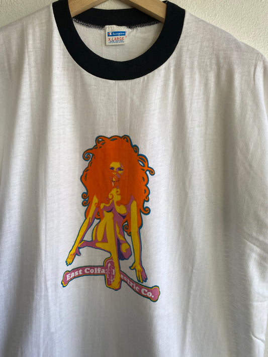 Vintage Deadstock 1970’s Champion “East Colfax Electric Co.” Ringer T-Shirt