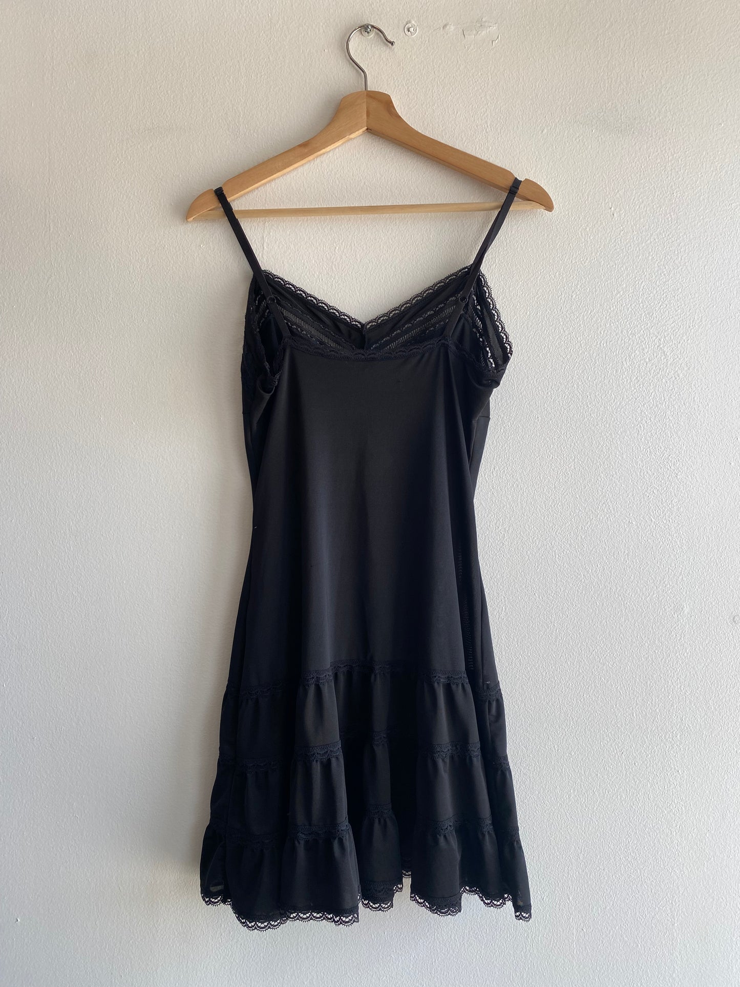 Vintage Y2K Victoria's Secret Ruffled Black Slip Dress