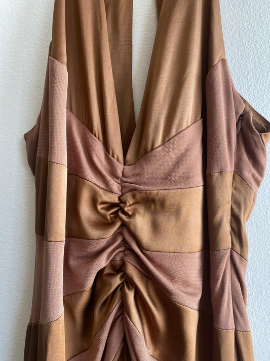 Vintage 90's Bebe Brown Silk Dress