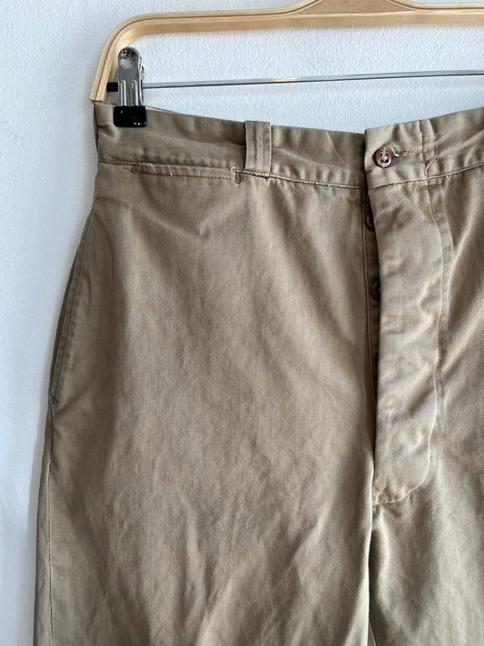 Vintage 1940’s Khaki Military Trousers
