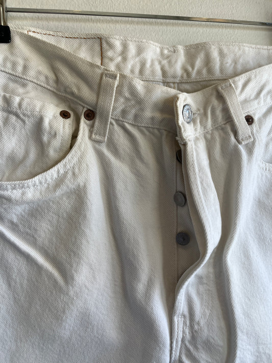 Vintage 1990's Levis 501 White Denim Jeans - La Lovely Vintage