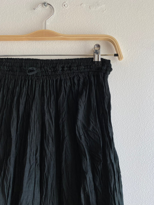 Vintage 90's Black Cotton Maxi Skirt