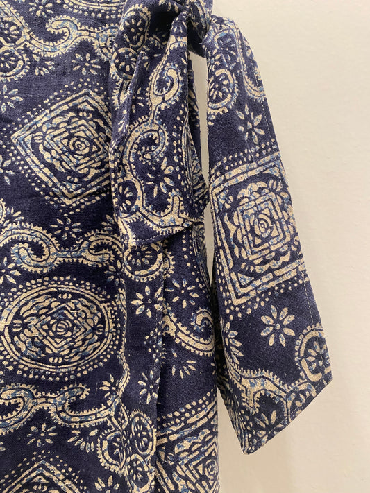 Vintage 90's Blue Floral Wrap Mini Skirt - La Lovely Vintage