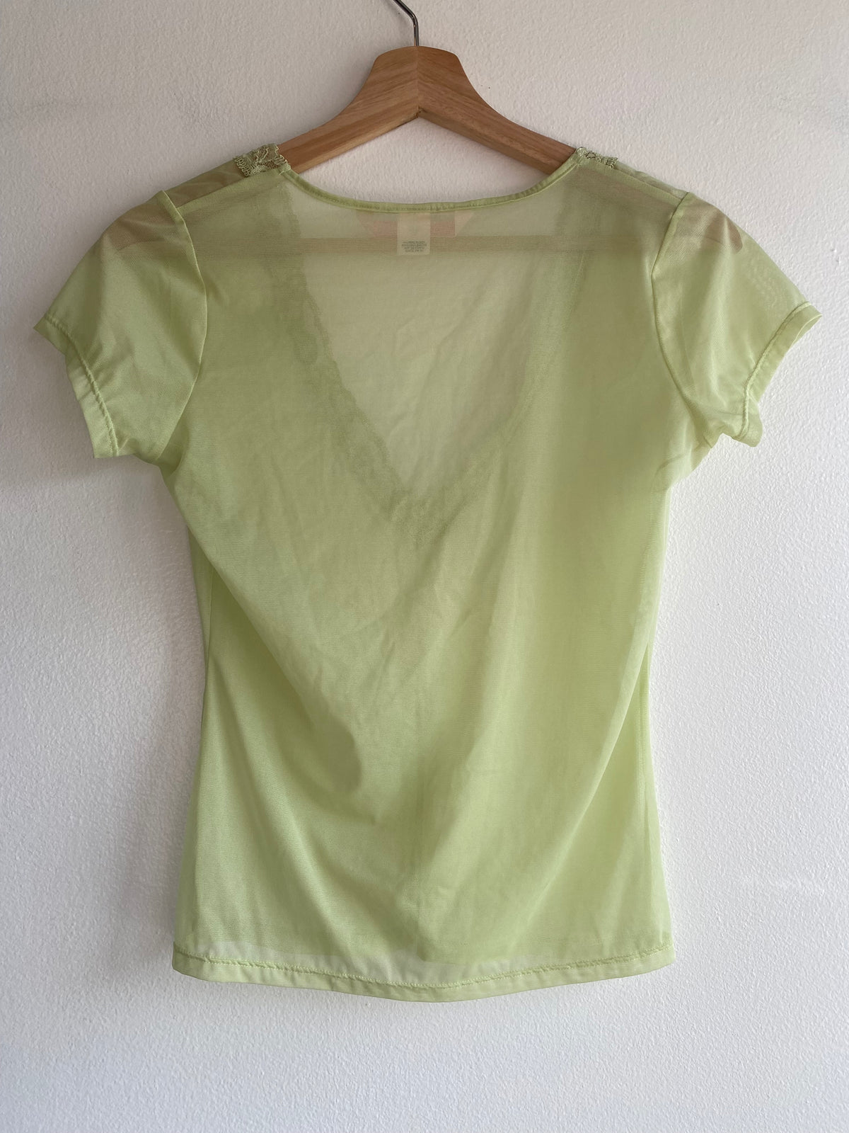 Vintage Y2K Victoria's Secret Spring Green Short-Sleeve Mesh Blouse