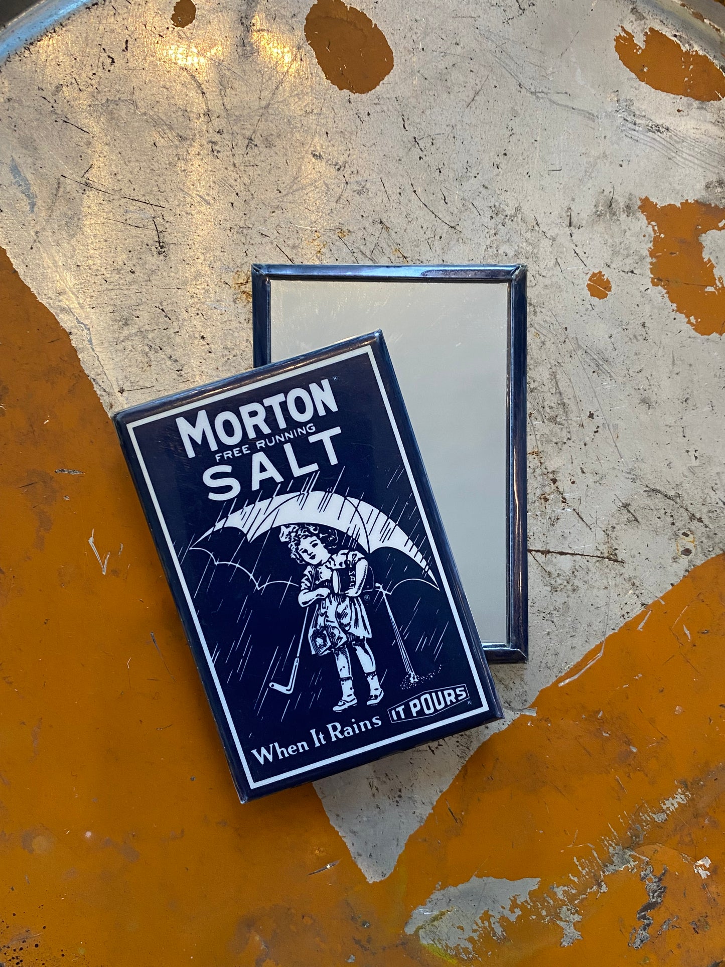 Vintage Morton Salt Promotional Pocket Mirror