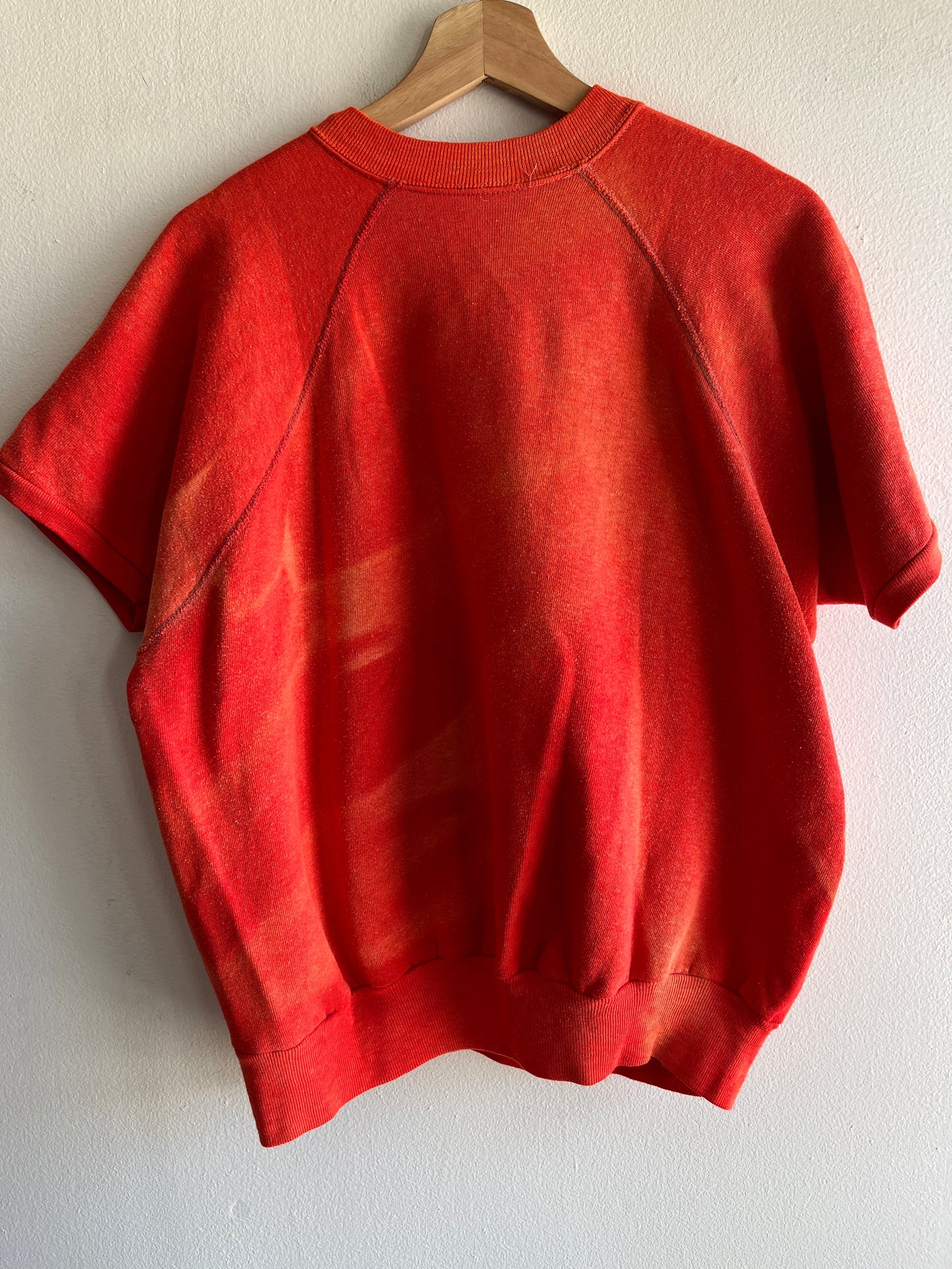 Vintage 1970’s Sunfaded Red Short-Sleeved Sweatshirt