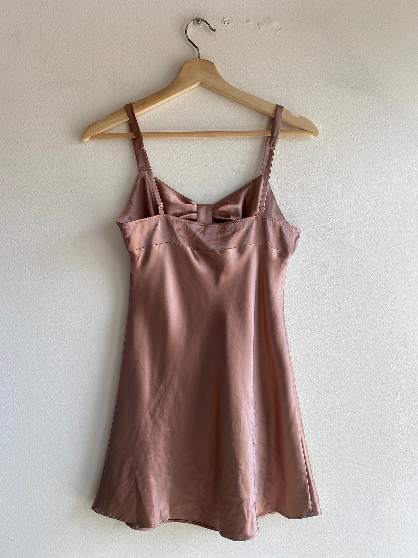 Vintage Y2K Victoria's Secret Angels Mauve Satin Slip Dress - La Lovely Vintage