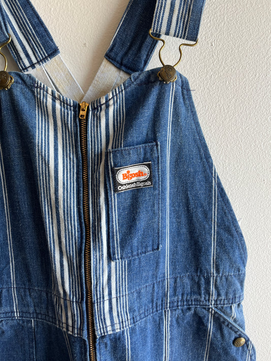 Vintage 1970’s Osh Kosh Striped Denim Low-Back Overalls