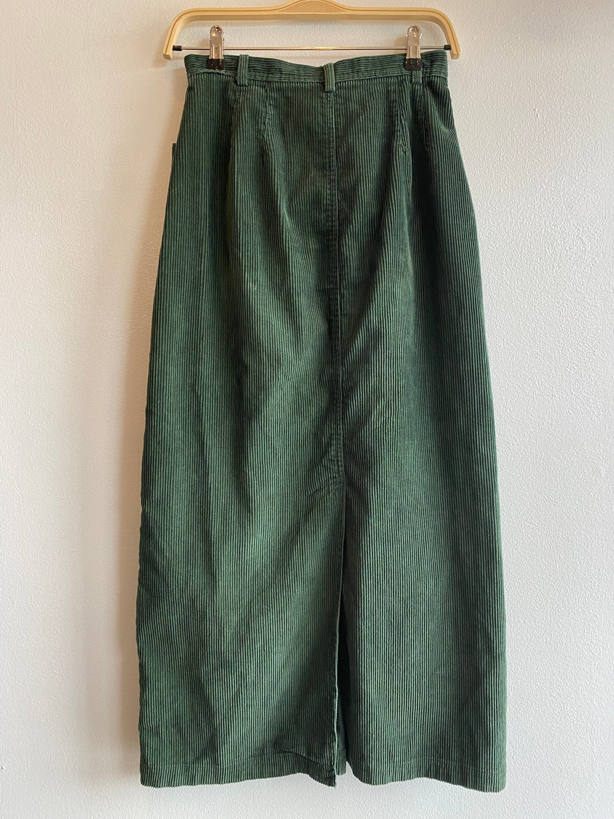 Vintage 90's Green Corduroy Maxi Skirt