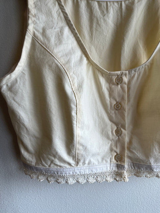 Trash Textiles - Handmade Vintage Lace Pillow Case Blouse - La Lovely Vintage