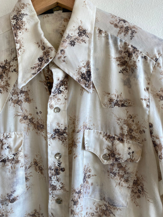 Vintage 1970’s Sears Floral Pearl Snap Shirt