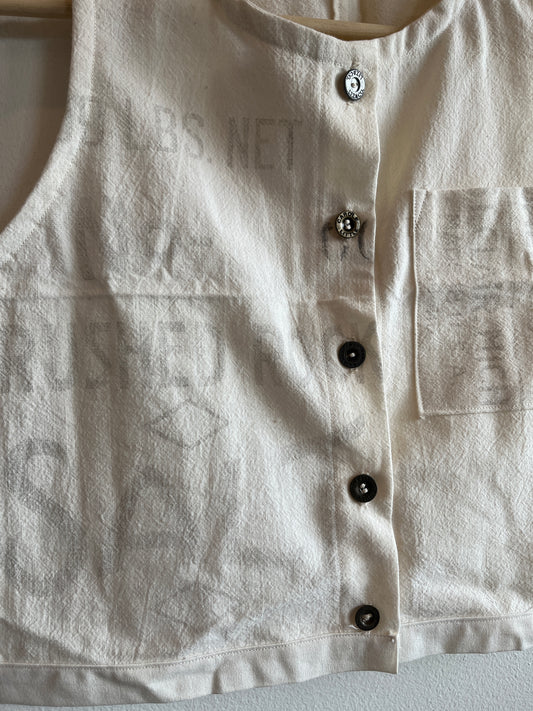 Trash Textiles - Handmade Vintage Feedsack Blouse - La Lovely Vintage