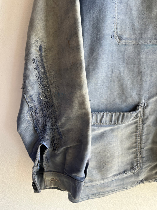 Vintage 1950’s Moleskin Repaired French Chore Coat