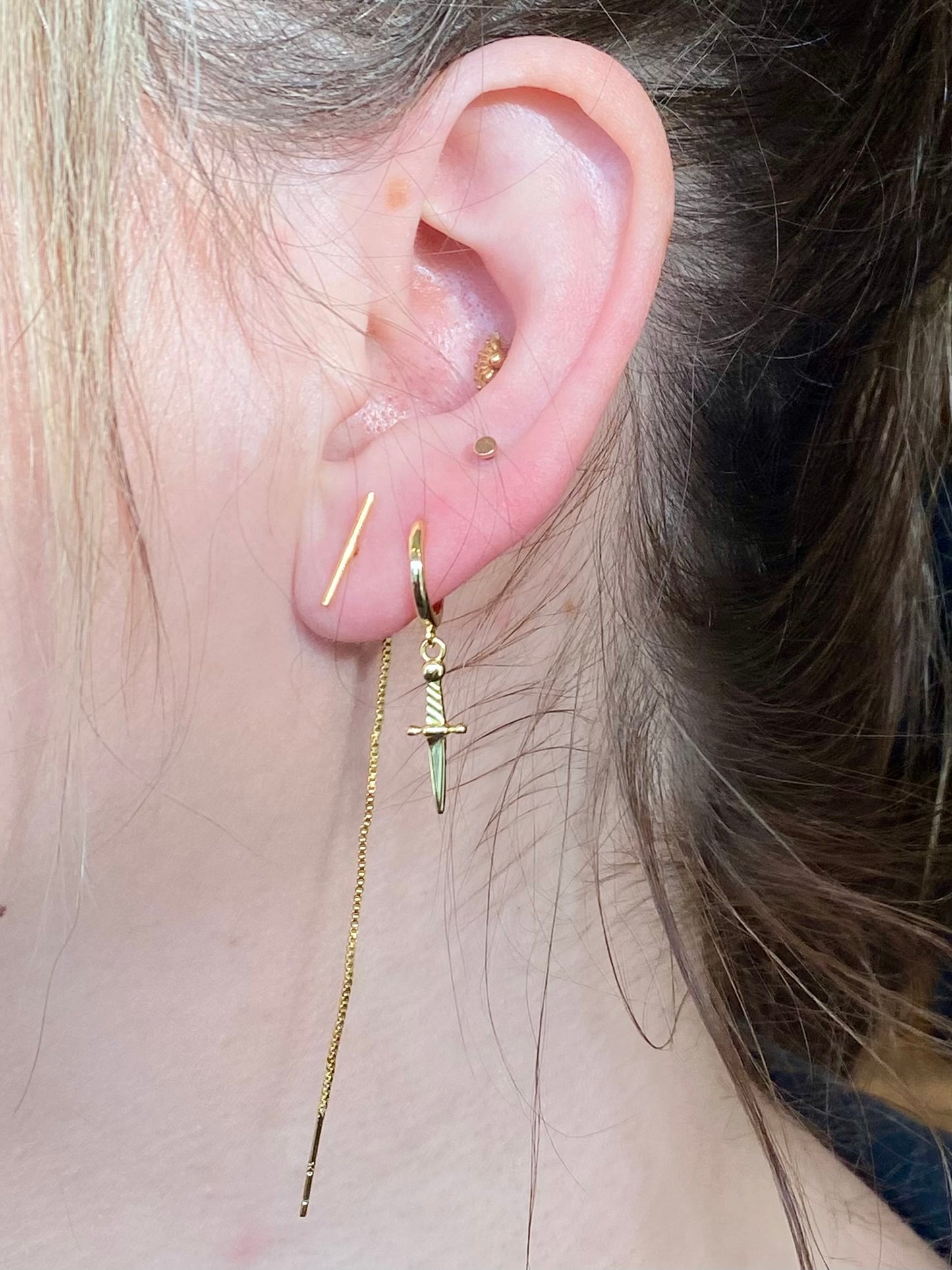 Bar / Chain Threader Studs - La Lovely Vintage