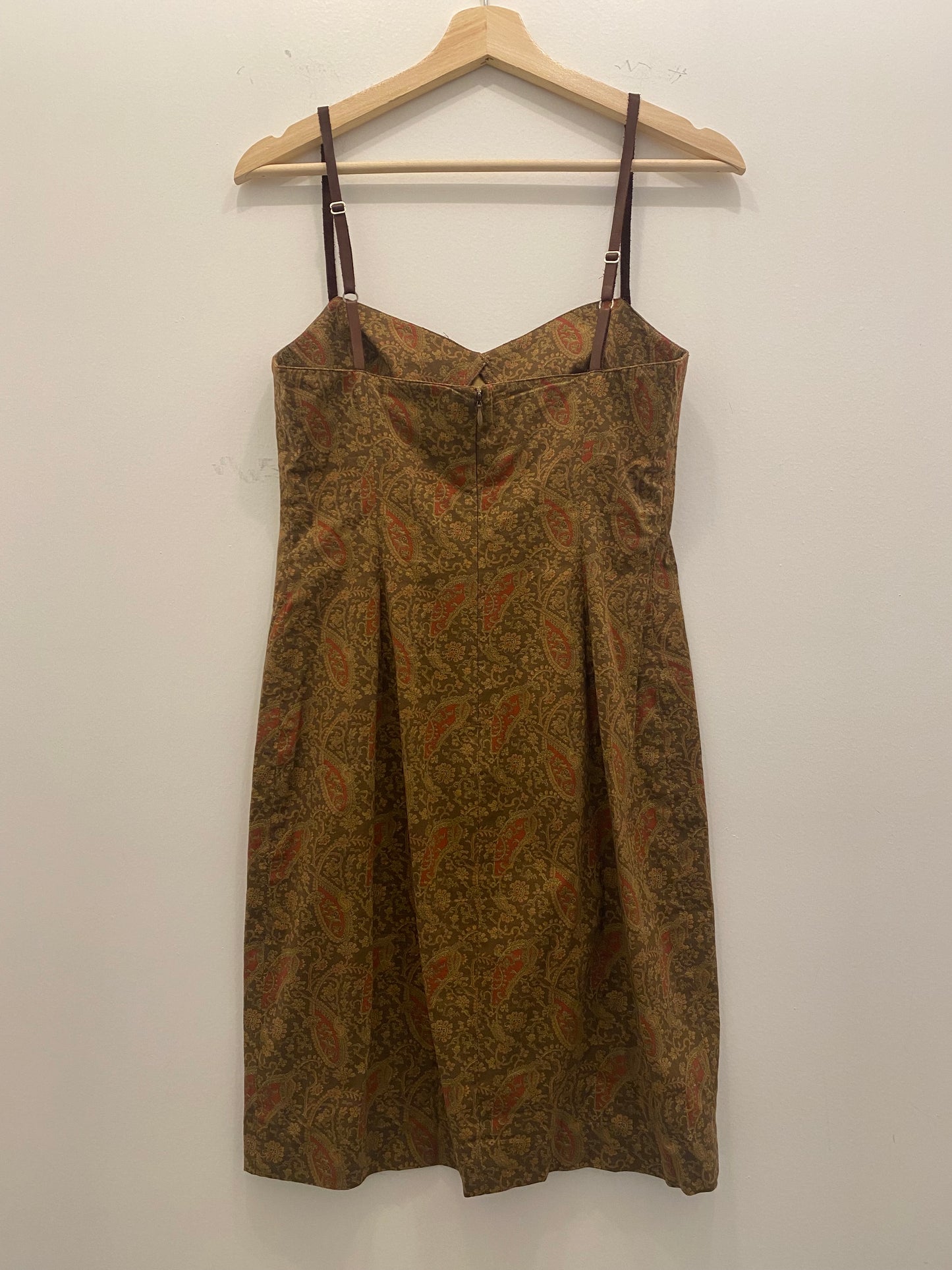 Vintage 90's Ralph Lauren Brown Paisley Mini Dress