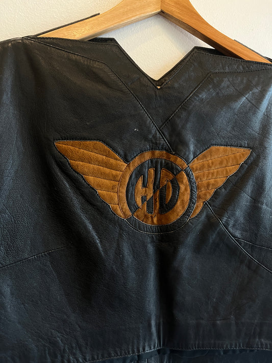 Vintage 1980’s Harley Davidson Patchwork Leather Shirt - La Lovely Vintage