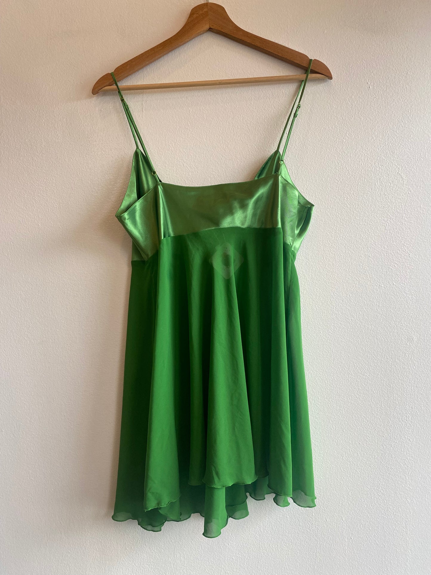 Vintage 90's Green Victoria Secret Mini Slip Dress