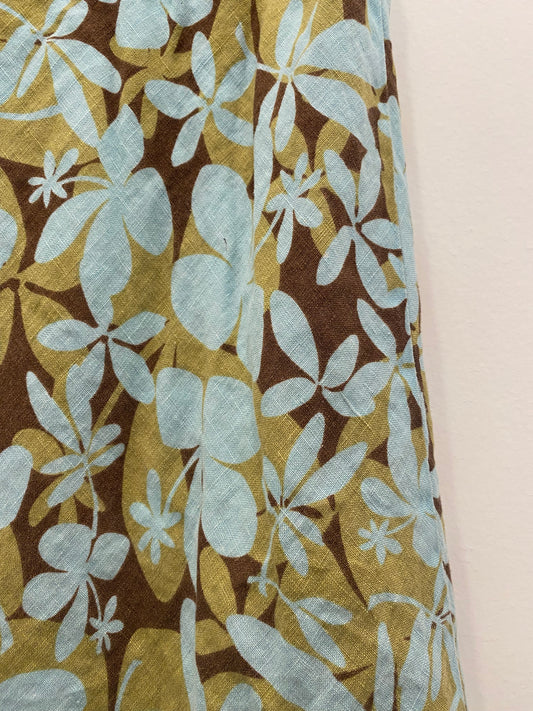 Vintage Y2K Teal and Brown Floral Mini Skirt
