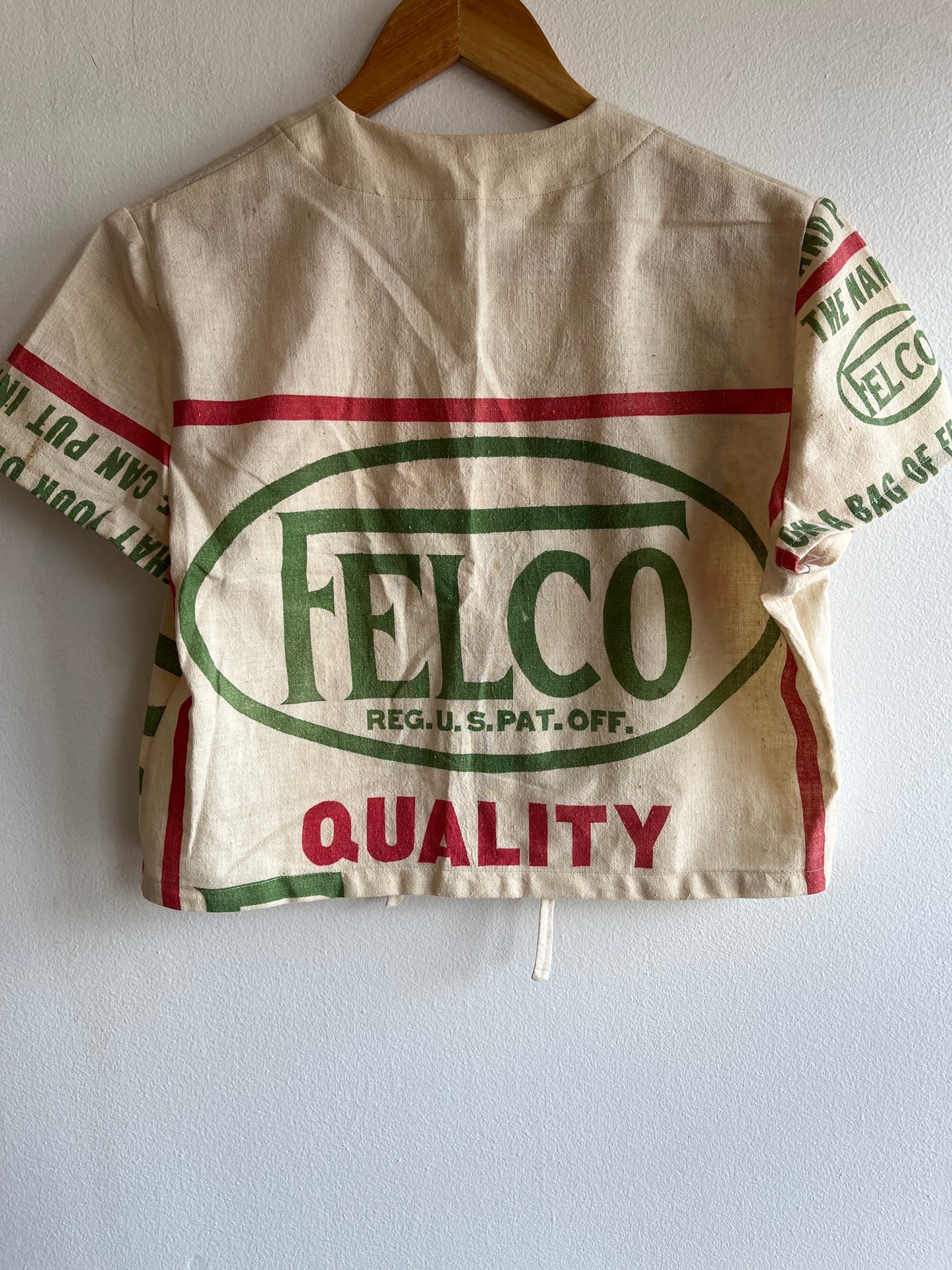 Trash Textiles - Handmade Vintage Feedsack Tie-Front Blouse - La Lovely Vintage