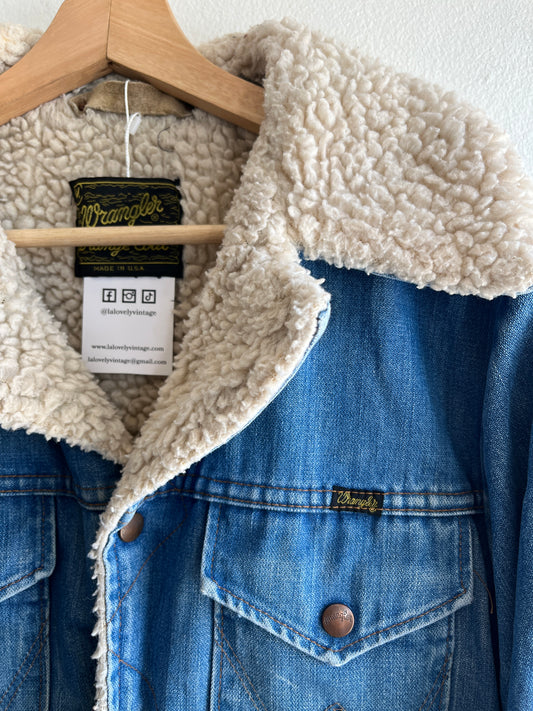 Vintage 1970’s Wrangler Sherpa-Lined Denim Coat
