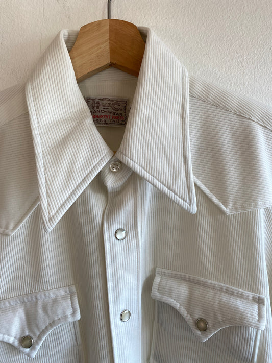 Vintage 1970’s H bar C Ribbed Pearl Snap Shirt