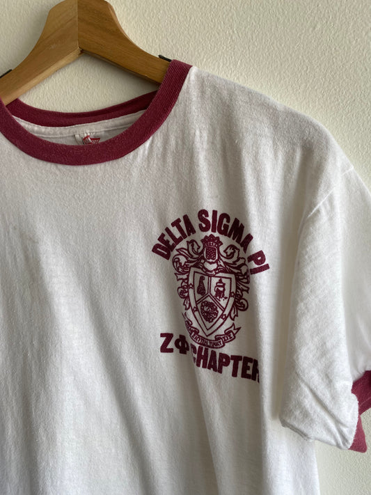 Vintage 1950’s Delta Sigma Pi Ringer T-Shirt - La Lovely Vintage