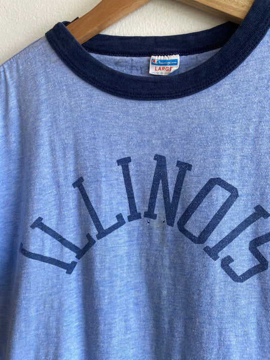 Vintage 1970’s Champion Illinois Ringer T-Shirt - La Lovely Vintage