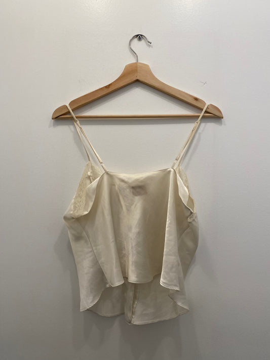 Vintage 80s Victoria secret gold label cream satin cami
