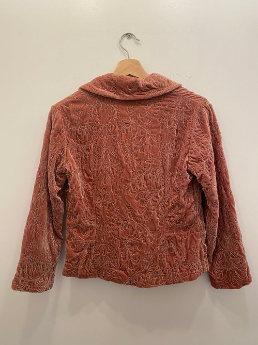Y2K dusty rose silk velvet jacket - La Lovely Vintage