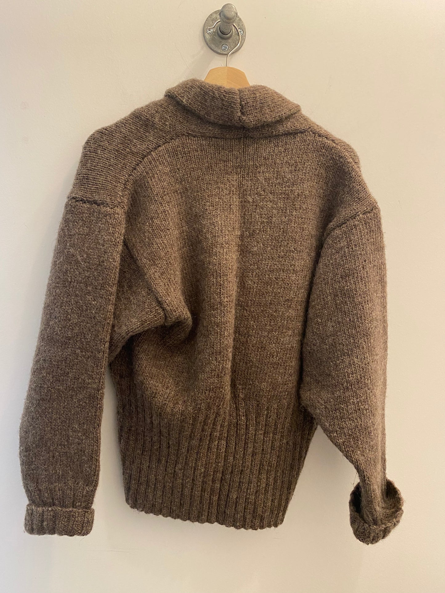 60s grey brown wool cowlneck sweater - La Lovely Vintage