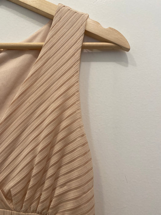 Vintage Y2K Nude Pink Asymmetrical Midi Dress