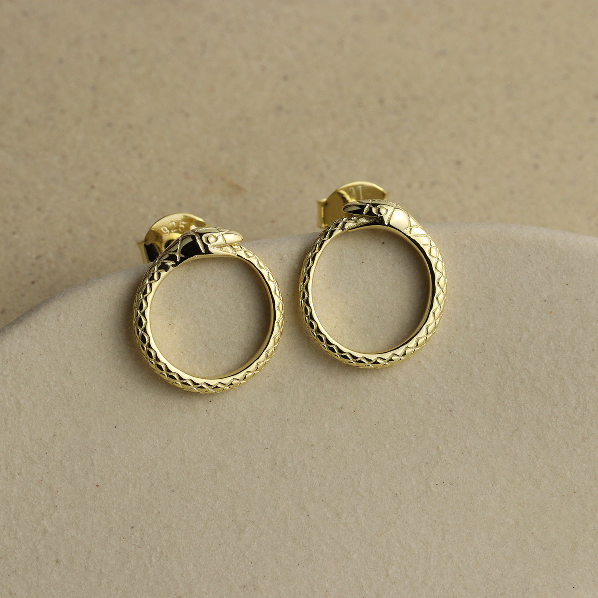 Ouroboros Snake Stud Earrings - La Lovely Vintage