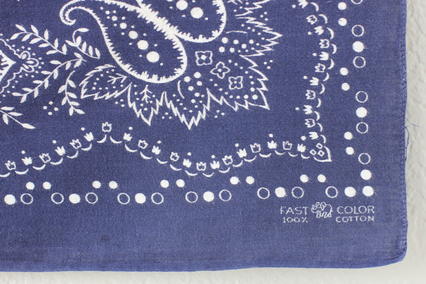 Vintage Single Selvedge Indigo Trunk Up Elephant Brand Bandana - La Lovely Vintage