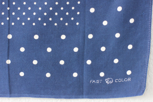 Vintage 40's/50's Single Selvedge Elephant Brand Trunk Down Dot Bandana - La Lovely Vintage
