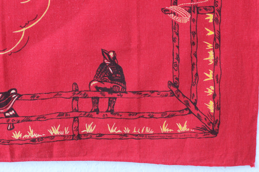 Vintage 1940's Double Selvedge Cowboy Bandana - La Lovely Vintage